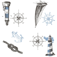 Servietten Leuchtturm maritim, 20 Stück